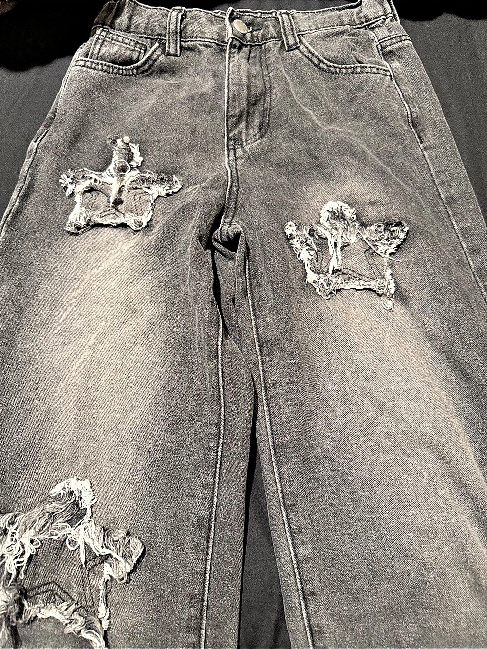 SHEIN Girls Size 11Y Distressed Gray Jeans